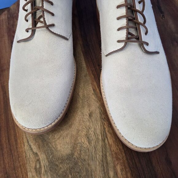 Johnston & Murphy Ellington Plain Toe Oxford Shoe Men's 10M Ivory/Bone Suede - Picture 6 of 14